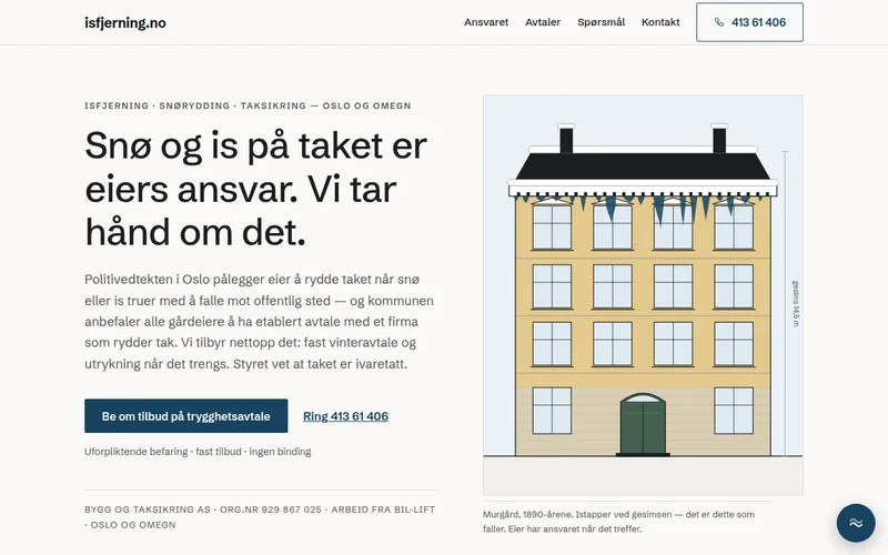 Skjermbilde av isfjerning.no